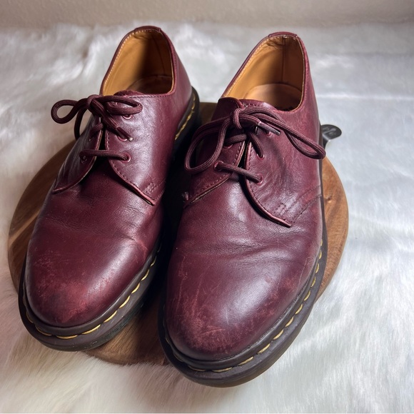Dr Martens Oxford 1461 Burgundy Cherry Red Classic Doc Shoes EU Size 42 - Picture 6 of 8
